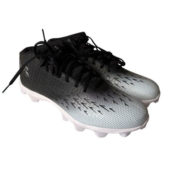 Under Armour NEW Spotlight Franchise RM Size 12.5 White Black Hombre Cleats - Picture 1 of 7